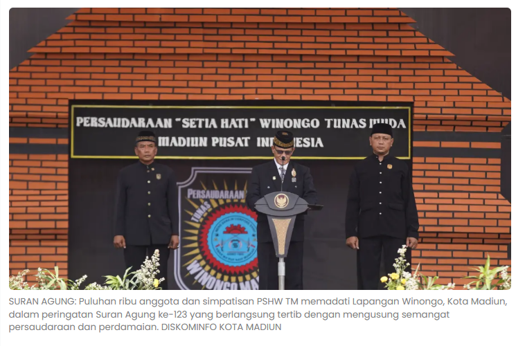 Suran Agung PSHW TM 2026 Gaungkan Persaudaraan, Plt Wali Kota Ajak Jaga Kerukunan Kota Pendekar