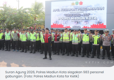 Suran Agung 2026, Polres Madiun Kota Kerahkan 983 Personel Gabungan