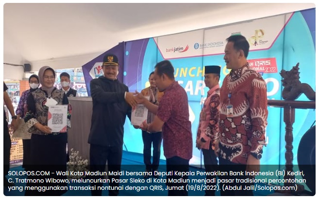 Asyik! Bertransaksi di Pasar Sleko Madiun Kini Bisa Bayar Gunakan QRIS