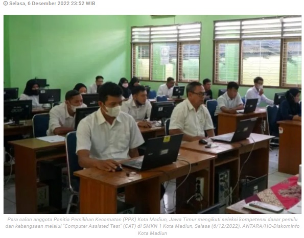 Sebanyak 203 calon anggota PPK Kota Madiun ikuti tes CAT