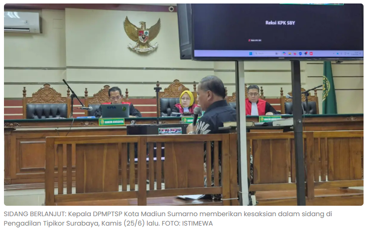 Kepala DPMPTSP Kota Madiun Ubah Keterangan, Ditegur Hakim karena Beda dengan BAP
