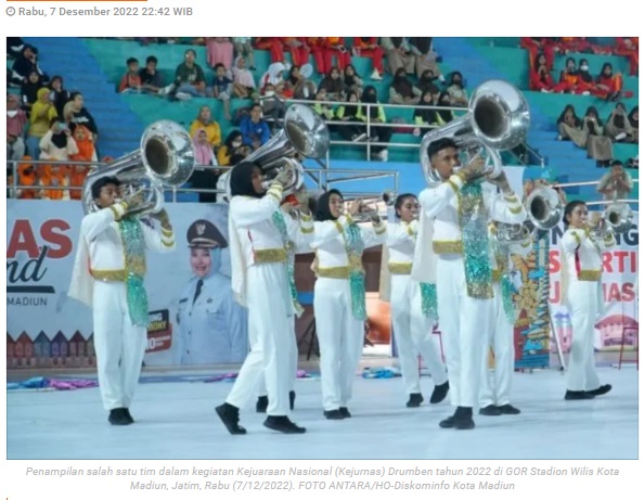 Sebanyak 16 provinsi ikuti Kejurnas Drum Band 2022 di Kota Madiun