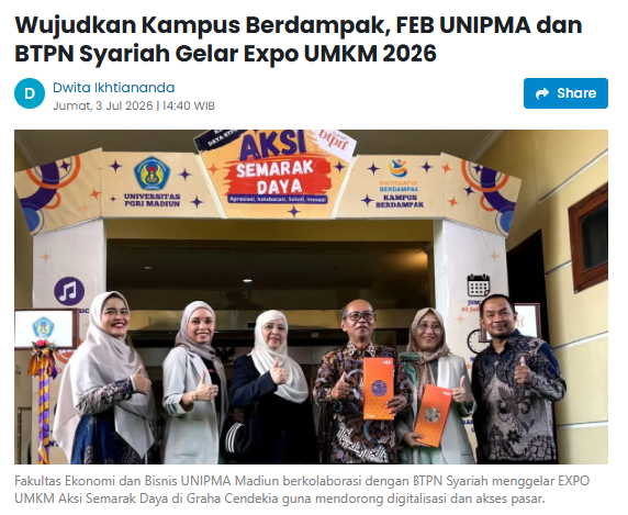 BTPN Syariah Gandeng Unipma Madiun, Mahasiswa Bantu UMKM Perluas Akses Pasar
