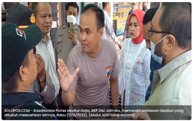 Kasatlantas Madiun Tak Jadi Laporkan Jurnalis yang Tak Sengaja Pegang Istrinya