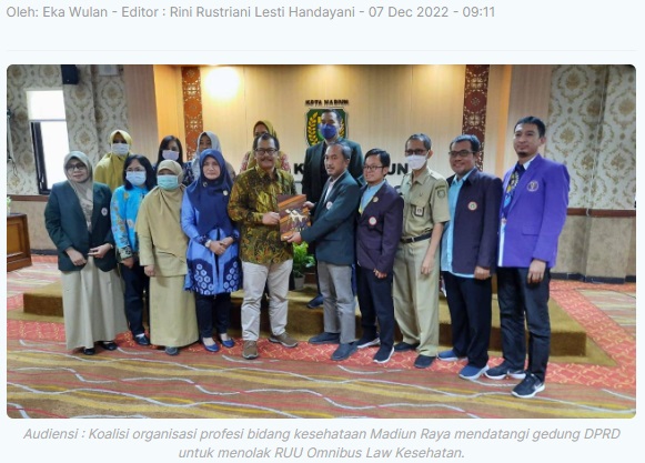 Nakes di Madiun Raya Tolak Ombibus Law Kesehatan
