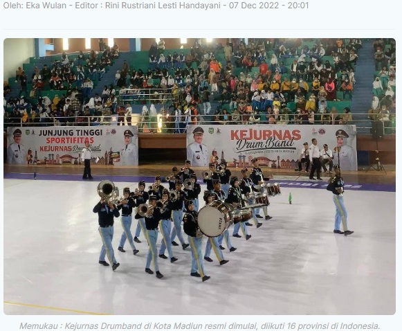 Kejurnas Drumband di Kota Madiun Dimulai, 16 Provinsi Unjuk Gigi