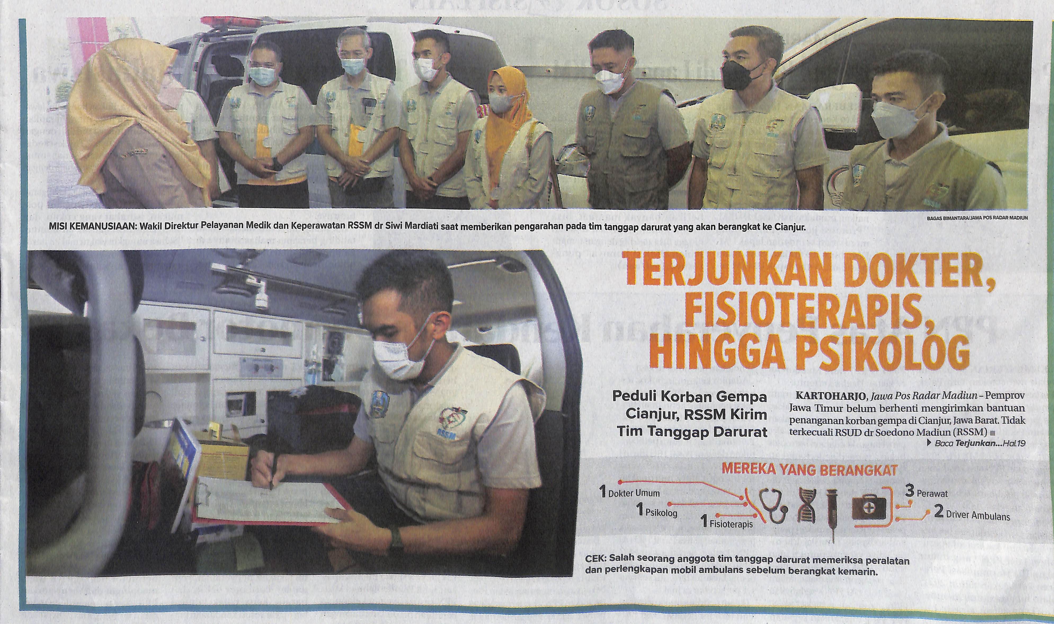 Terjunkan Dokter, Fisioterapis, Hingga Psikolog Peduli Korban Gempa Cianjur, RSSM Kirim Tim Tanggap Darurat