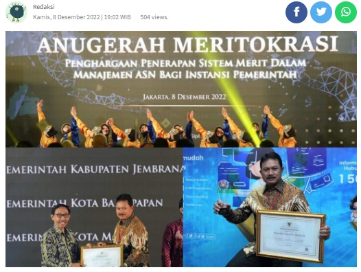 Kota Madiun Raih Penghargaan Untuk Penerapan Sistem Merit Dalam Manajemen ASN Dari KASN