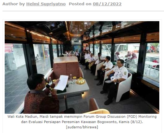 Wali Kota Madiun Pimpin Rakor di Lokasi Kuliner Kereta Bogowonto