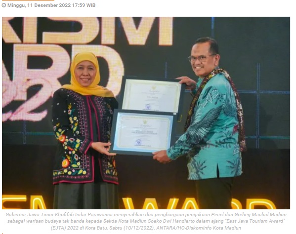 Pecel dan Grebeg Maulud Madiun diakui jadi Warisan Budaya Tak Benda