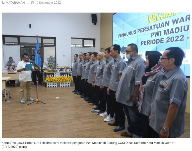 Gelar Konferensi Sesuai Jadwal, Ketua PWI Jatim Resmi Lantik Pengurus PWI Madiun