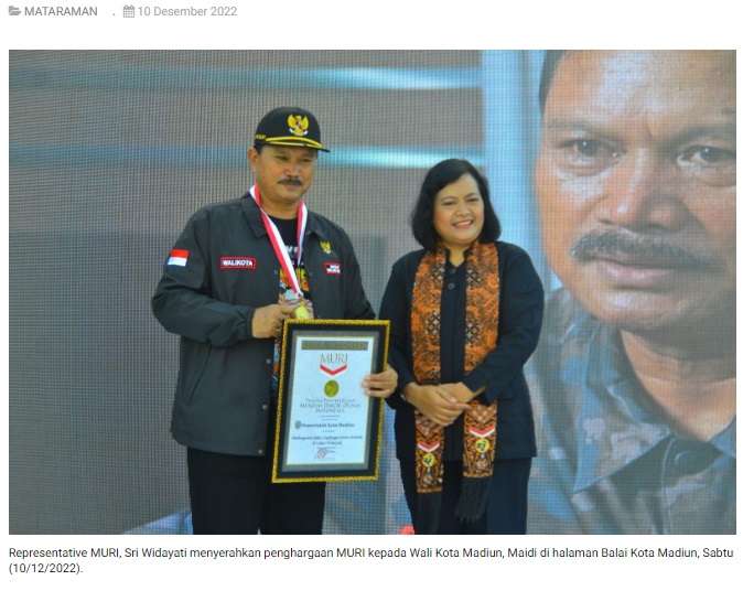 Pemkot Madiun Raih Rekor MURI, Pavingisasi Serentak di Lokasi Terbanyak