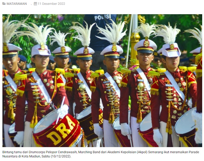 Drumcorps Pelopor Cendrawasih Ramaikan Kejurnas Drum Band di Kota Madiun