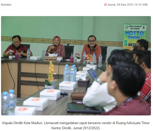 Bahas Pengadaan Laptop, Dindik Kota Madiun Undang Penyedia