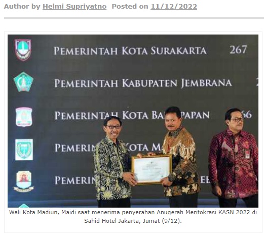 Pemkot Madiun Raih Kategori Baik untuk Penerapan Sistem Merit