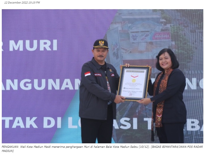 Cukup 2 Bulan Rampung, Program Pavingisasi Kota Madiun Berbuah Rekor Muri
