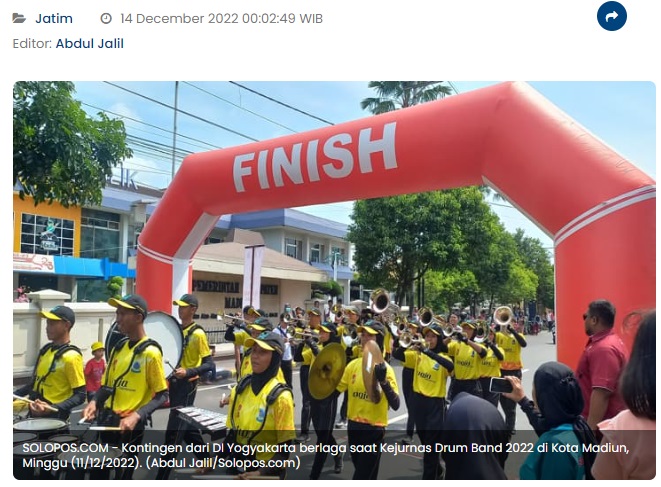Selamat! Kontingen DIY Jadi Juara Umum Kejurnas Drum Band di Madiun