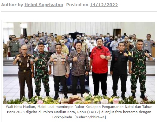 Wali Kota Madiun Rakor Kesiapan Pengamanan Nataru