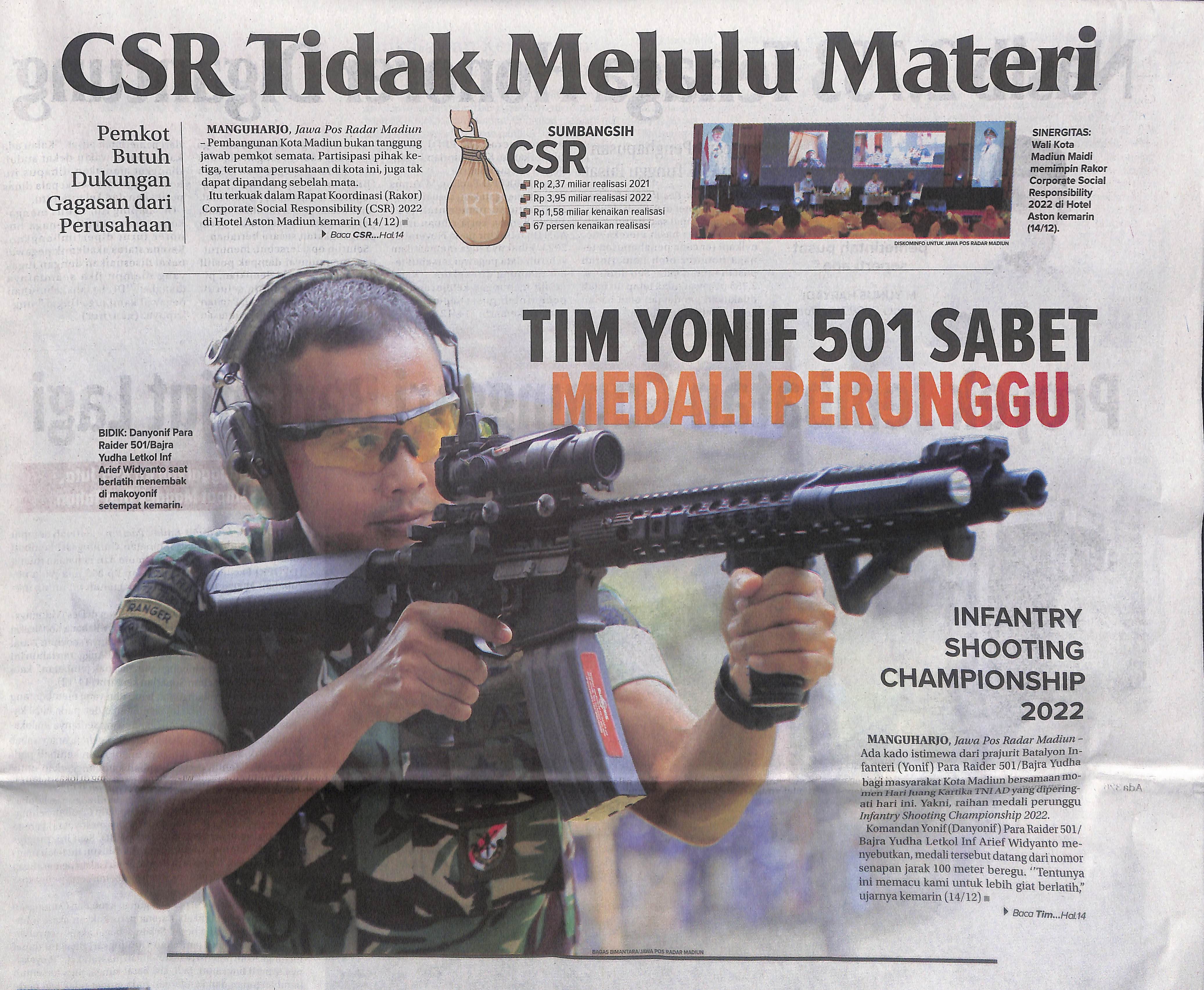 Tim Yonif 501 Sabet Medali Perunggu, Infantry Shooting Champhionships 2022