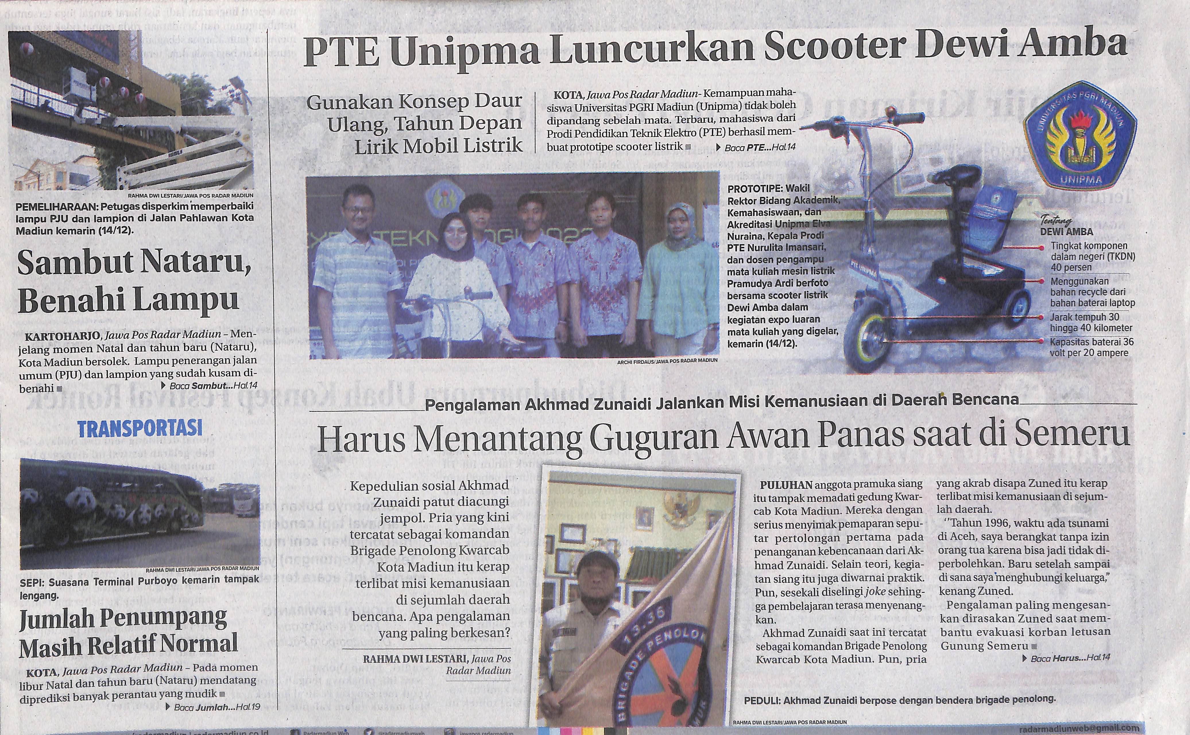 PTE Unipma Luncurkan Scooter Dewi Amba, Gubakan Konsep Daur Ulang, Tahun Depan Lirik Mobil Listrik