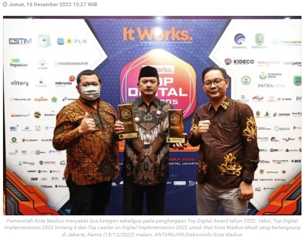 Pemkot Madiun raih dua kategori Top Digital Award 2022