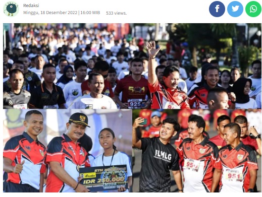 Walikota Madiun Buka Pejuang Muda Running Event di Mako Yonif Para Raider 501