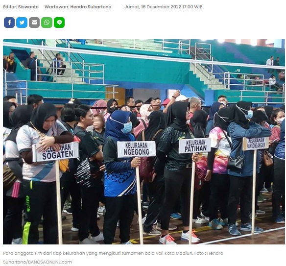 Pererat Silaturahmi, Turnamen Bola Voli Se-Kelurahan Kota Madiun Berhadiah Kambing