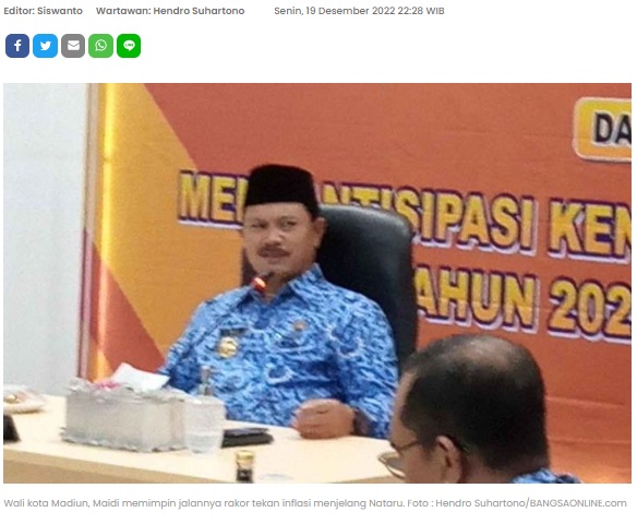 Jelang Nataru, Wali Kota Madiun Gelar Rakor Antisipasi Inflasi