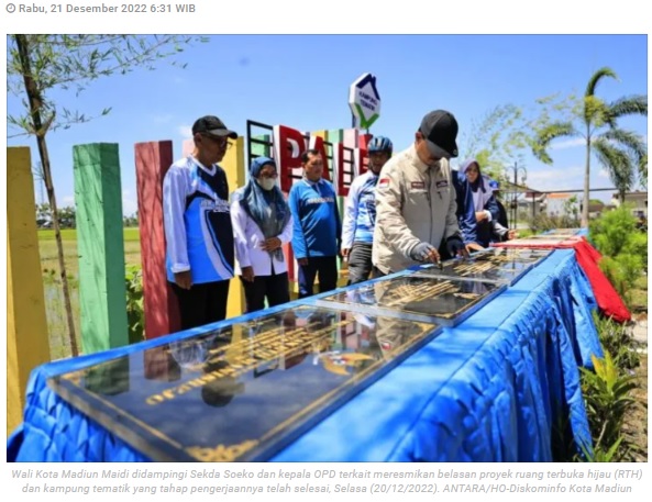 Wali Kota Madiun resmikan belasan proyek ruang terbuka hijau
