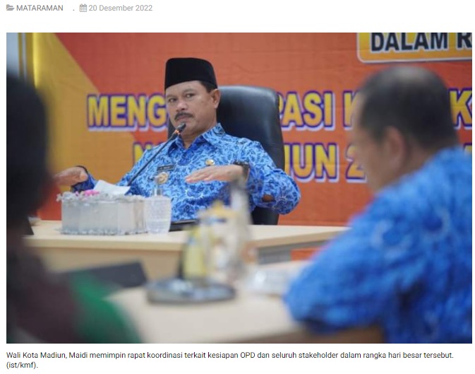Antisipasi Inflasi Jelang Nataru, Pemkot Madiun Bakal Gelar Operasi Pasar