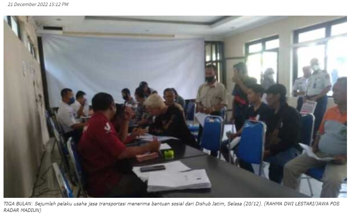 Ratusan Pelaku Usaha Jasa Transportasi di Kota Madiun Terima Bansos Dampak BBM