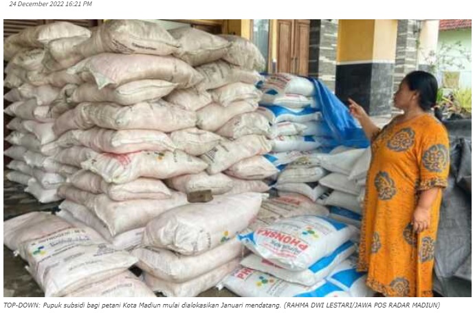 Alokasi Pupuk Subsidi di Kota Madiun Pakai Sistem Top-Down