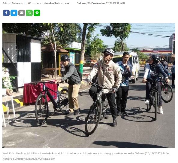 Jelang Nataru, Wali Kota Madiun Gowes dan Sidak Beberapa Lokasi