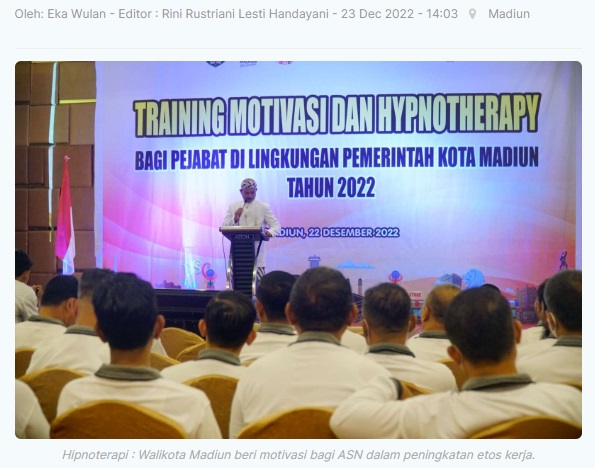 BKPSDM Kota Madiun Gelar Training Motivasi dan Hypnoteraphy bagi ASN