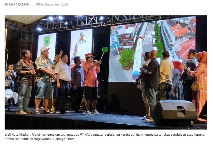 Bogowonto Culinary Center Diresmikan, Wali Kota Madiun Optimis Jadi Ikon Wisata Kuliner di Kota Madiun