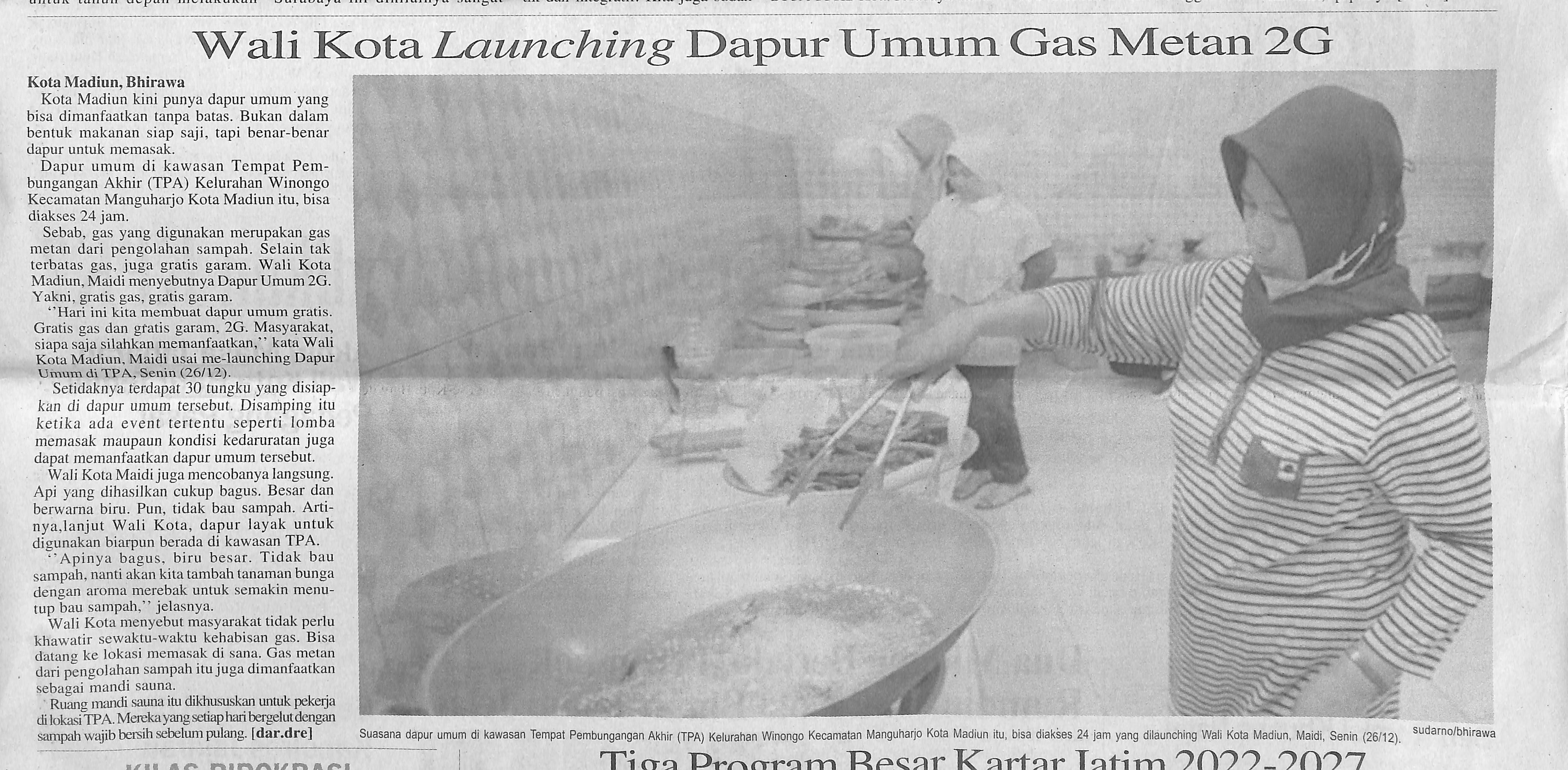 Wali Kota Launching Dapur Umum Gas Metan 2G