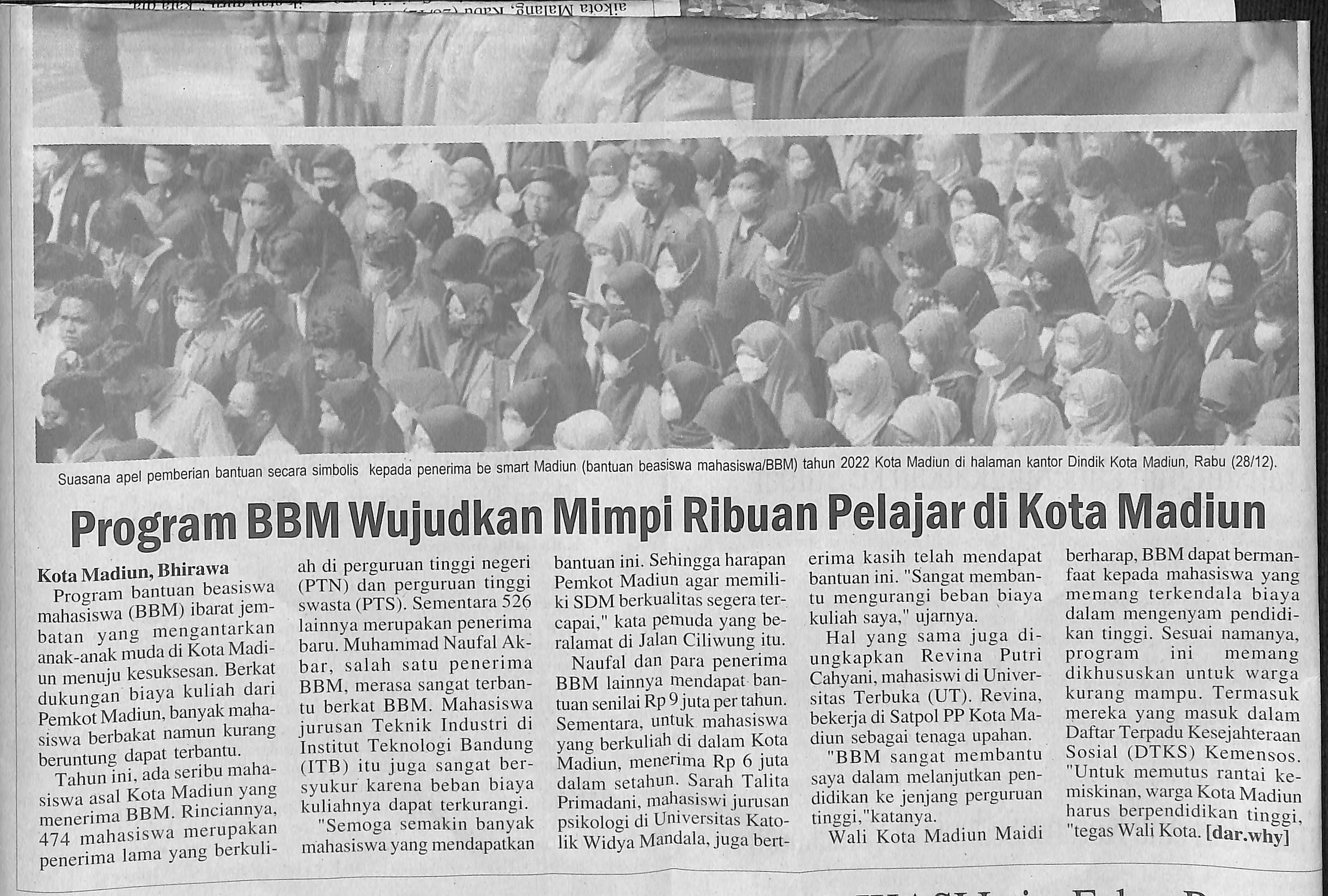 Program BBM Wujudkan Mimpi Ribuan Pelajar di Kota Madiun