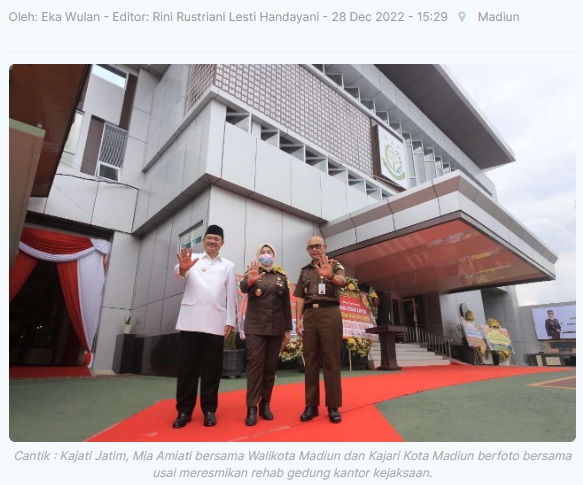 Hadiri Peresmian Rehab Gedung Kejari Kota Madiun, Ini Pesan Kajati Jatim