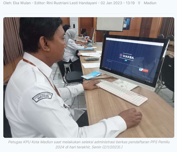 KPU Kota Madiun Catat Pendaftar PPS Pemilu 2024 Capai 502 Orang