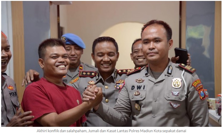 Akhiri Konflik, Kapolres Madiun Kota Damaikan Wartawan dan Kasat Lantas