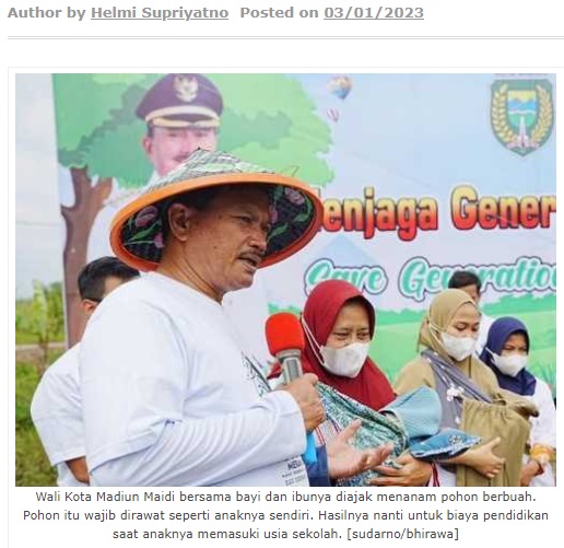 Wali Kota Madiun Wujudkan Konsep Hutan untuk Masa Depan