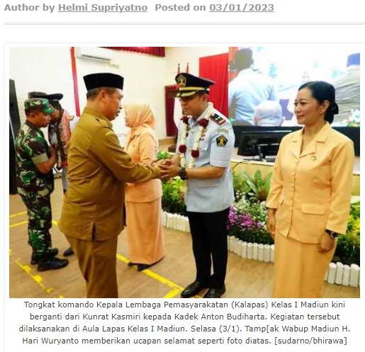Tongkat Komando Kalapas Kelas I Madiun Diganti