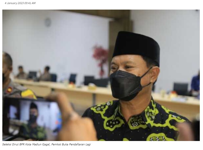 Seleksi Dirut BPR Kota Madiun Gagal, Pemkot Buka Pendaftaran Lagi