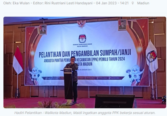 Walikota Madiun Ingatkan Anggota PPK Bekerja Sesuai Aturan