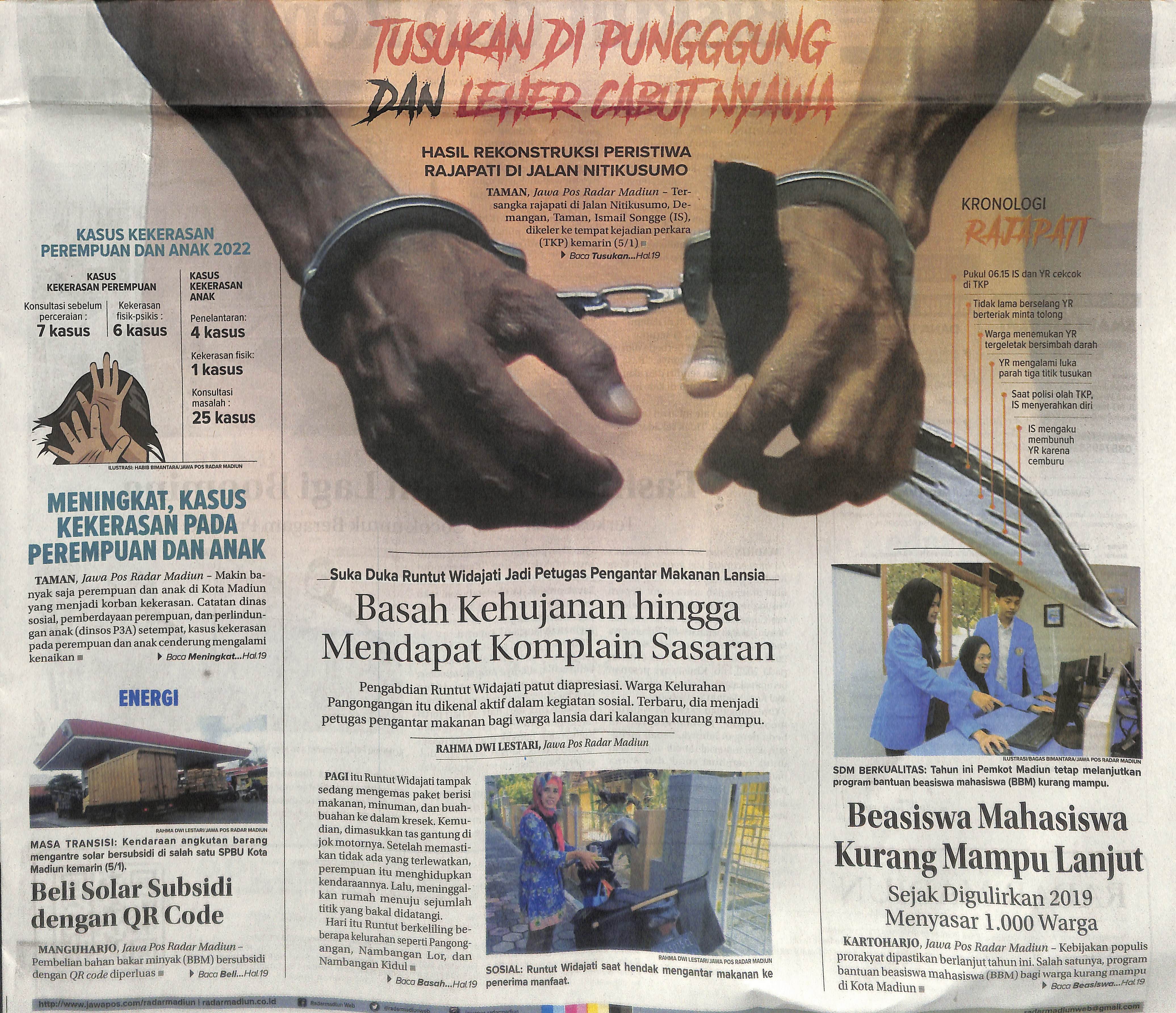 Tusukan di Punggung dan Leher Cabut Nyawa,Hasil Rekontruksi Peristiwa Rajapati di Jalan Nitikusumo