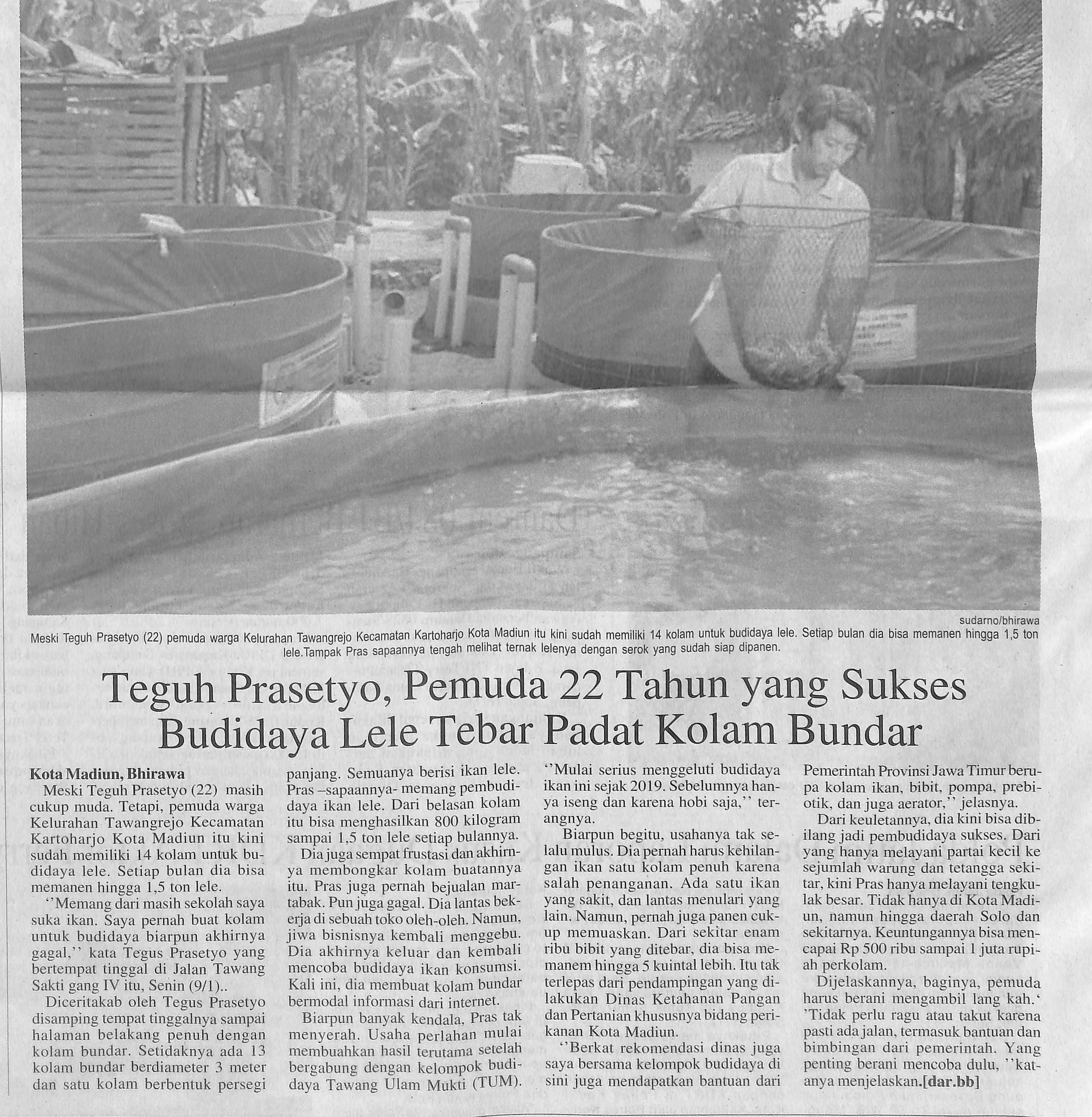 Teguh Prasetyo, Pemuda 22 Tahun yang Sukses Budidaya Lele Tebar Padat Kolam Bundar