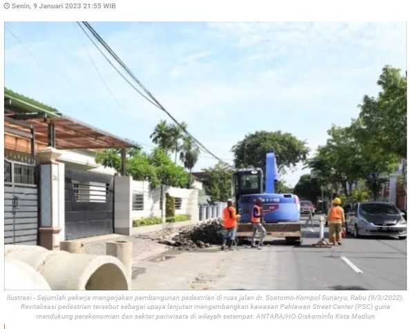 Pemkot Madiun habiskan Rp16,7 miliar tata pedestrian di 2022