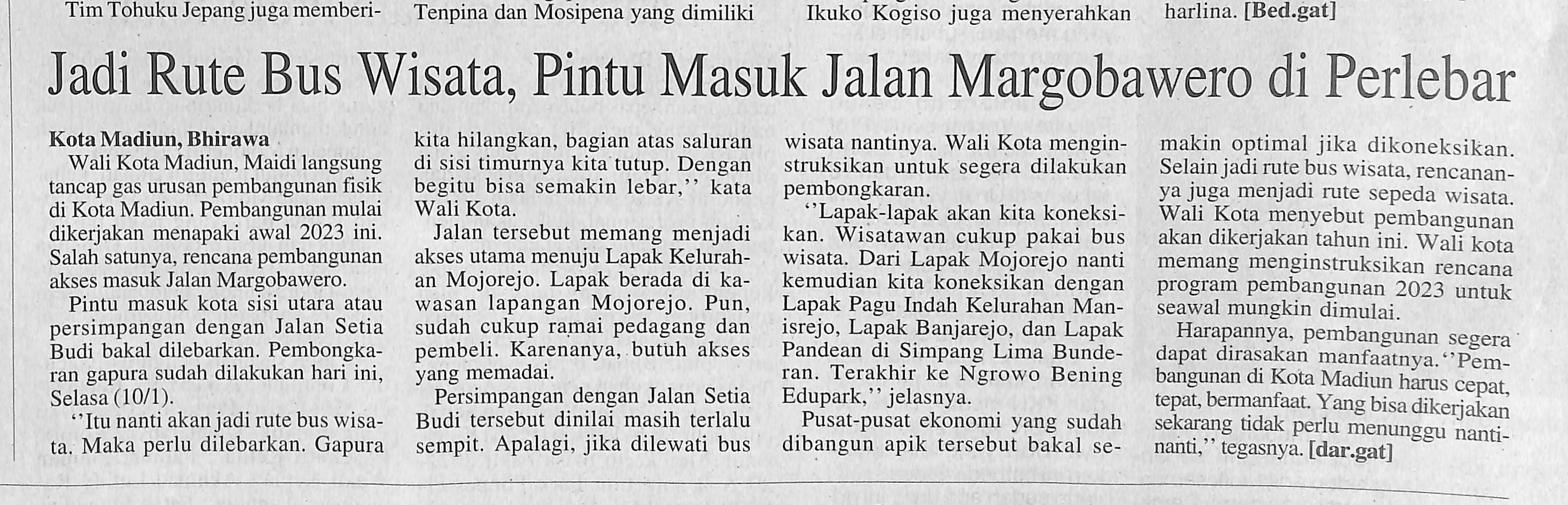 Jadi Rute Bus Pariwisata, Pintu Masuk Jalan Margobawero di Perlebar
