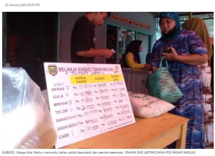 Program Subsidi Bapok Pemkot Madiun Bergulir Lagi