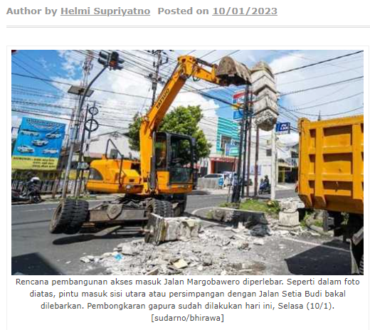 Jadi Rute Bus Wisata, Pintu Masuk Jalan Margobawero di Perlebar